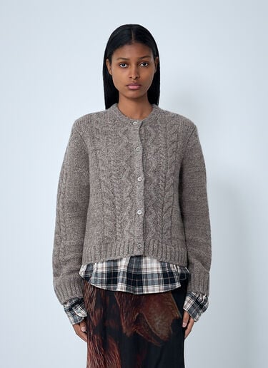 Acne Studios Cable Knit Cardigan Beige acn0262008