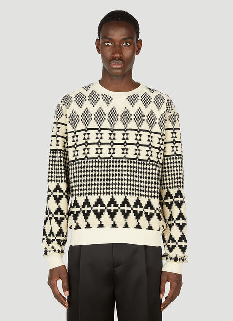 Saint Laurent Jacquard Sweater Black sla0154010