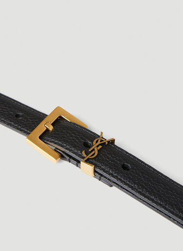 Saint Laurent Monogram Buckle Belt Black sla0149049