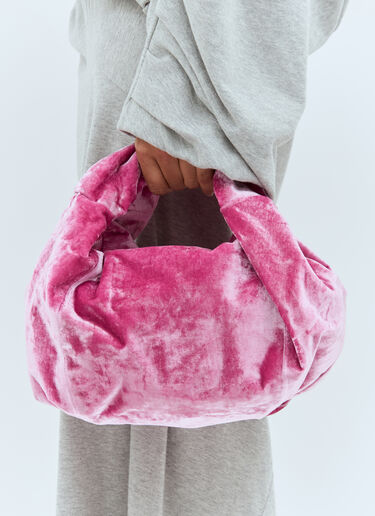 Dries Van Noten ツイストベルベットハンドバッグ ピンク dvn0257007