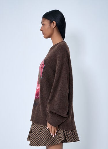 GANNI Brushed Knit Sweater Brown gan0263001