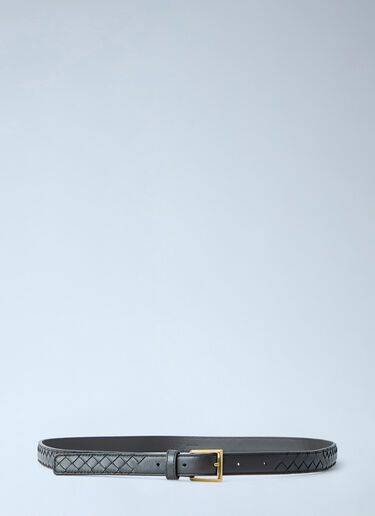 Bottega Veneta Solo Leather Belt Dark Brown bov0265052