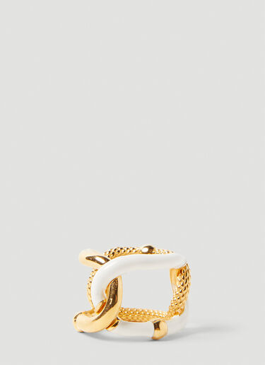 Bottega Veneta Contrast Link Ring Gold bov0251130