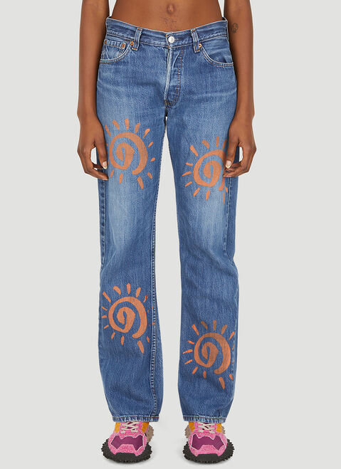 Boiler Room x P.A.M. Energy Sun Second Life Jeans Red bor0350005