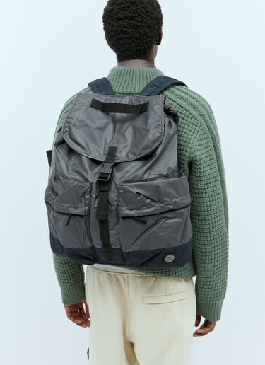 Stone Island Coated Canvas Backpack Grey sto0154098