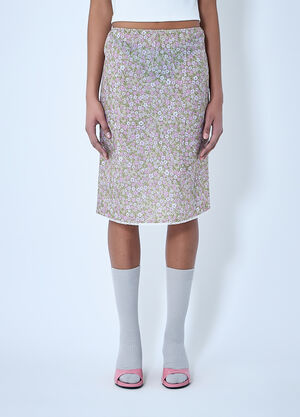 Prada Re-Nylon Floral Midi Skirt Grey pra0264004