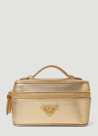 Prada Logo Plaque Vanity Case Gold pra0251022