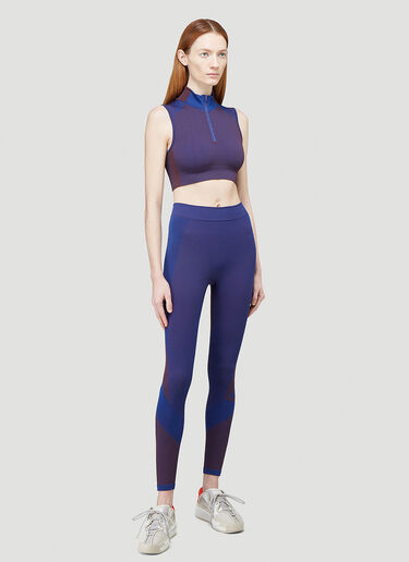 Y-3 Classic Seamless Knit Cropped Top Blue yyy0245010