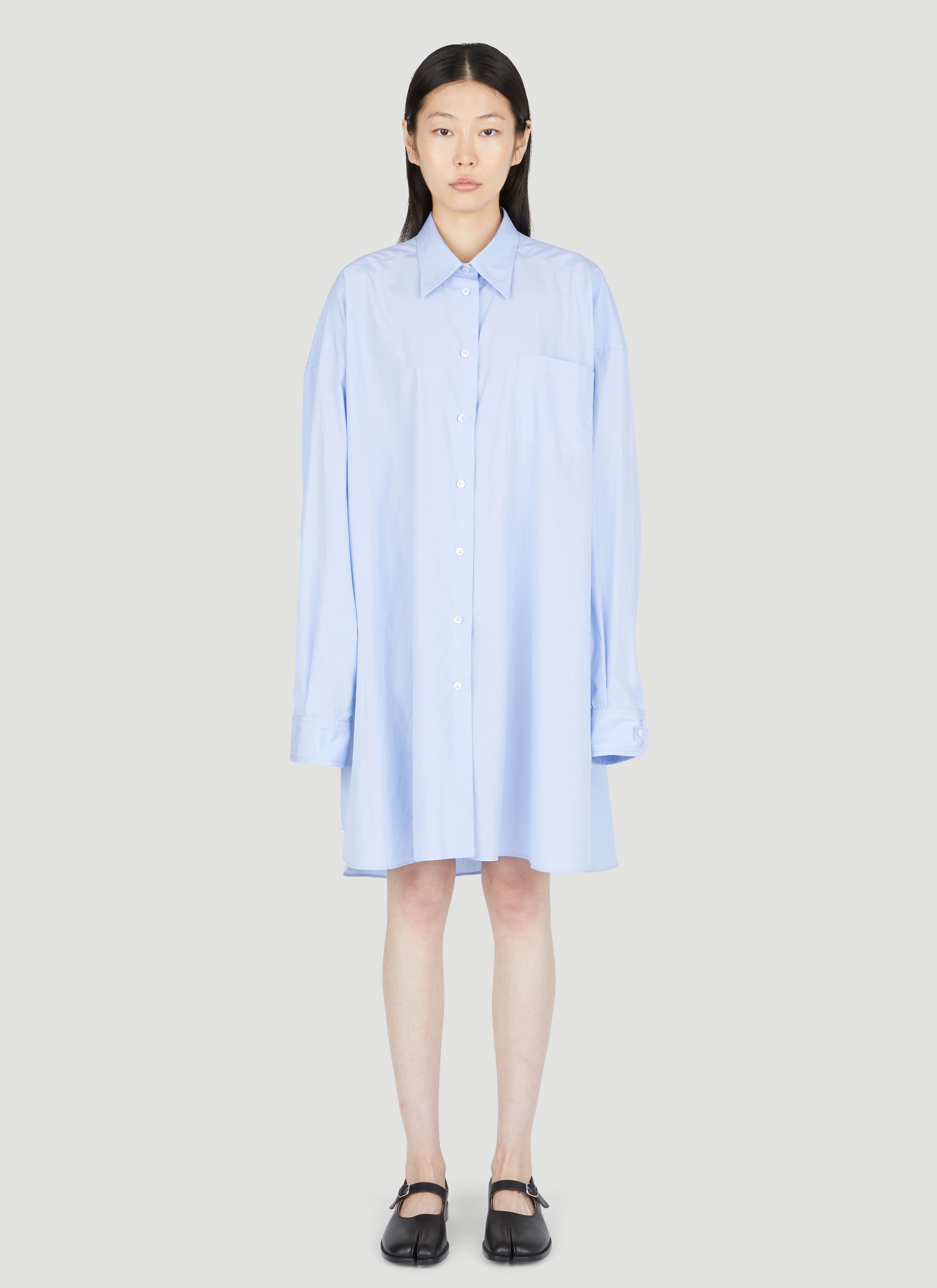Maison Margiela Women s Oversized Poplin Shirt in Blue LN CC