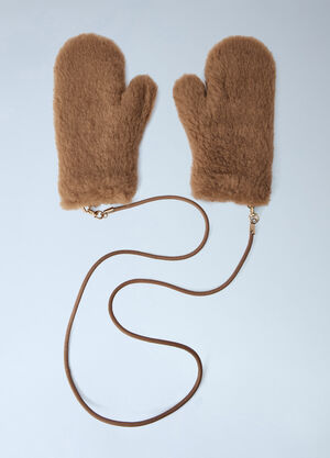 Max Mara Teddy Fleece Mittens Camel max0266072