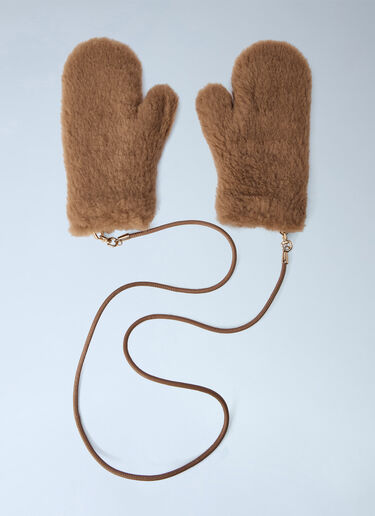 LN-CC® - Max Mara: Teddy Fleece Mittens - Camel Max Mara Teddy Fleece Mittens Camel max0266072