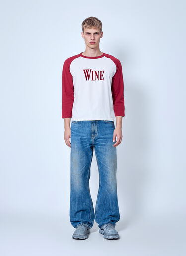 Acne Studios Wine Graphic T-Shirt Red acn0165056