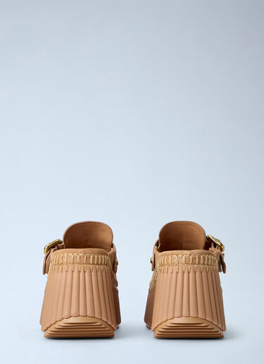 LN-CC® - Chloé: Nama Wedge Mules - Camel Chloé Nama Wedge Mules Camel chl0265039