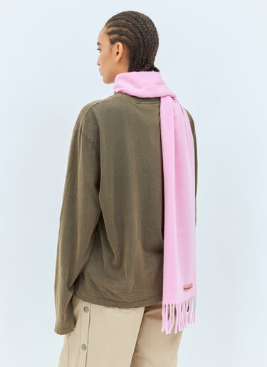 Acne Studios Skinny Fringe Wool Scarf Pink acn0257030