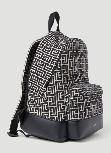 Monogram Jacquard Backpack Balmain Monogram Jacquard Backpack Black bln0153032