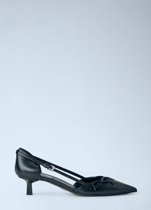 Prada Side-Open Leather Pumps Black pra0264024