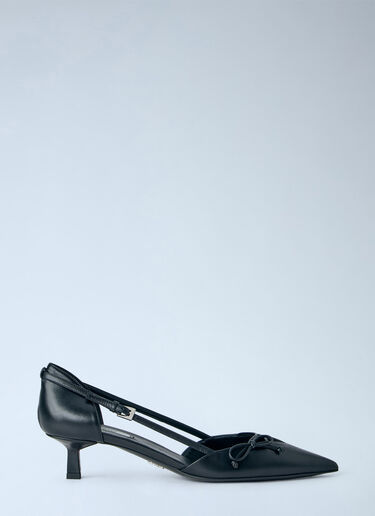 LN-CC® - Prada: Side-Open Leather Pumps - Black Prada Side-Open Leather Pumps Black pra0264024