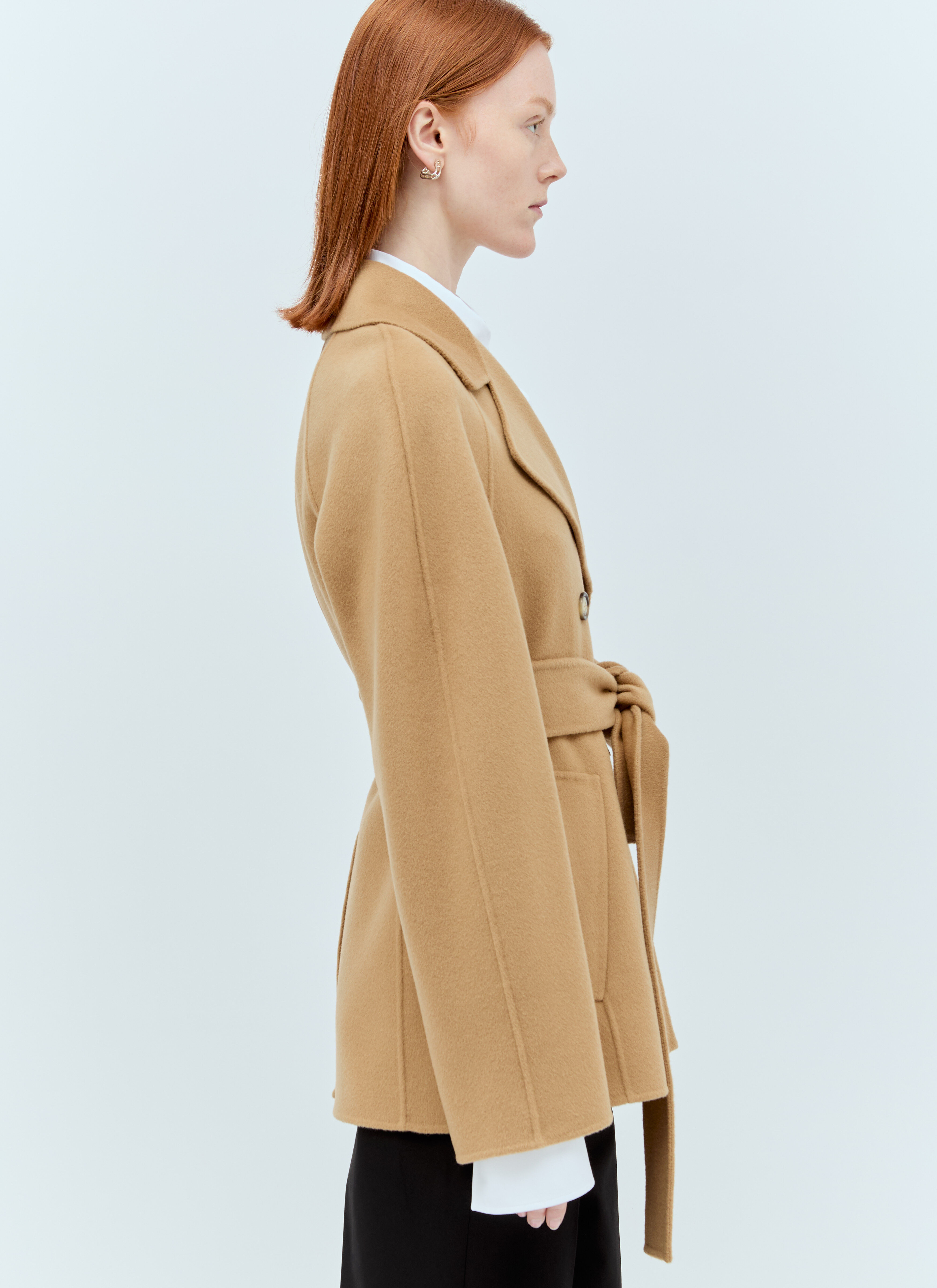 Wool blend coat beige on sale