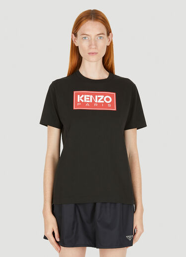 Kenzo 徽标印花T恤 黑 knz0250024