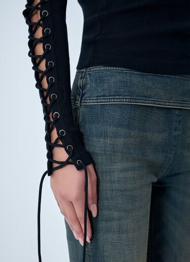 Lace-Up T-Shirt Balenciaga Lace-Up T-Shirt Black bal0262001
