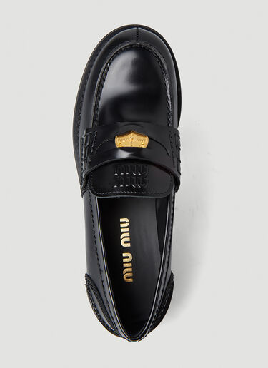Miu Miu 모카시노 스파졸라토 로퍼 블랙 miu0248049