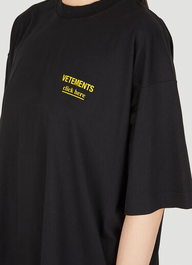 VETEMENTS Click Here T-Shirt Black vet0250035