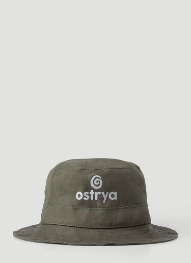 Ostrya Otis Logo Print Bucket Hat Green ost0148025