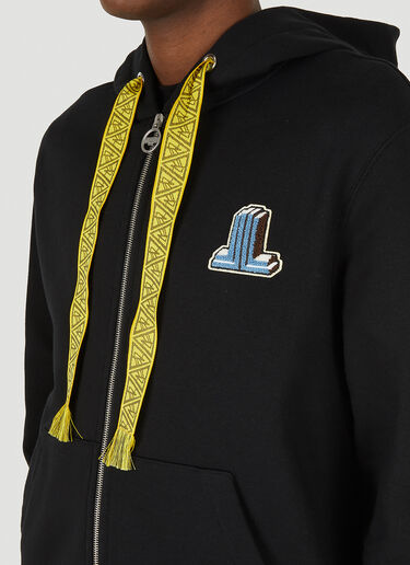 Lanvin 컬럼 패치 후드 스웨트셔츠 블랙 lnv0147034