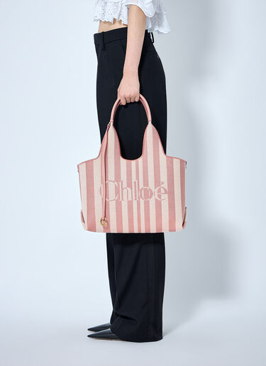 Chloé 条纹东-西托特包 粉色 chl0265061