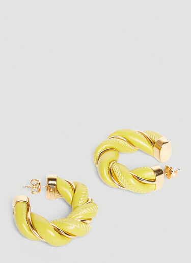 Bottega Veneta Twisted Leather Earrings Yellow bov0245091