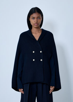 Max Mara Knitted Cape Blue max0263041