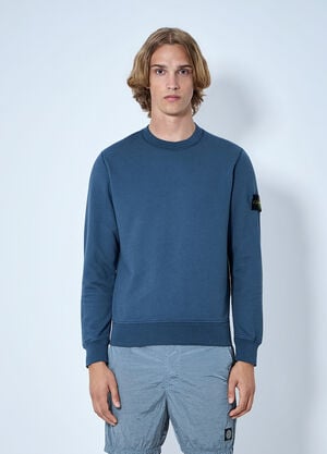 Stone Island Crewneck Sweatshirt with Sleeve Patch Blue sto0165061