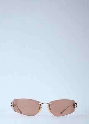Balenciaga Gossip Rimless Logo Sunglasses Pink bal0263053