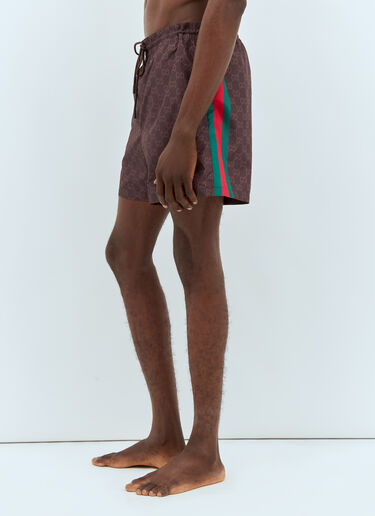 Web Swim Shorts Gucci Web Swim Shorts Brown guc0157035