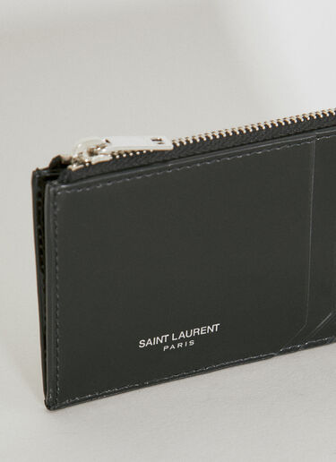 Saint Laurent Fragments 拉链卡夹 黑色 sla0154039