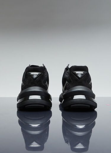 Systeme Brushed Leather Sneakers Prada Systeme Brushed Leather Sneakers Black pra0154011