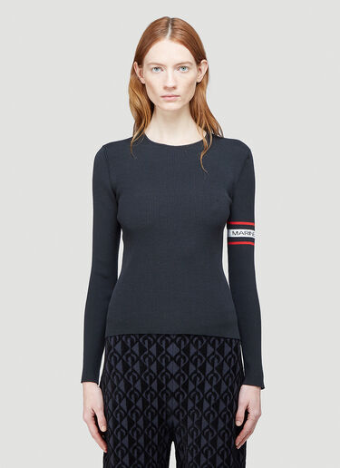 Marine Serre Open-Back Ribbed Sweater Black mrs0246015