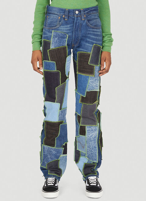Alexander Wang Drop 6 Patchwork Jeans Blue awg0252002