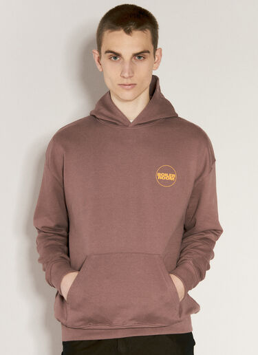 Boiler Room Logo Print Hooded Sweatshirt Brown bor0156018