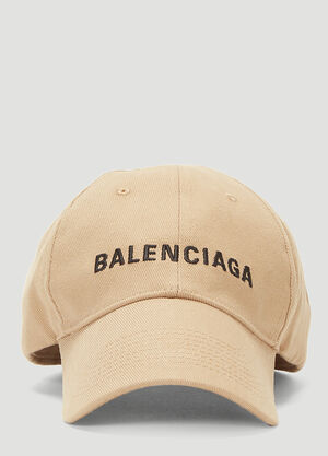 Balenciaga Logo Motif Baseball Cap Beige bal0243098