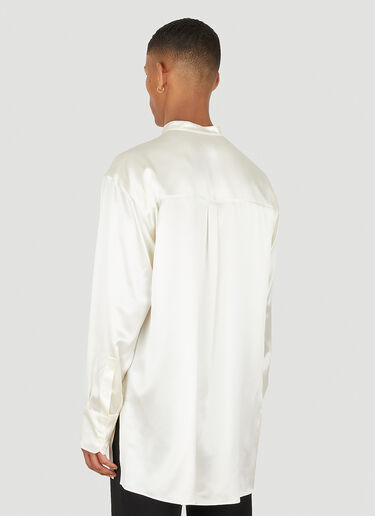 Dolce & Gabbana Satin Band Collar Shirt Cream dol0148013