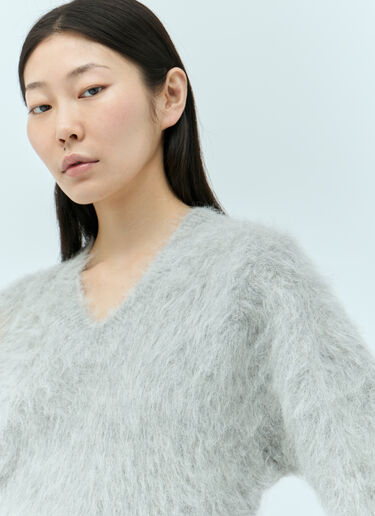 TOTEME Petite Alpaca-Blend Knit Sweater Grey tot0255031