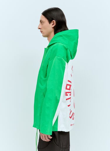 Walter Van Beirendonck Stop Hooded Jacket Green wlt0156002