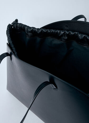 Jil Sander Leather Curve Shoulder Bag Black jil0259014