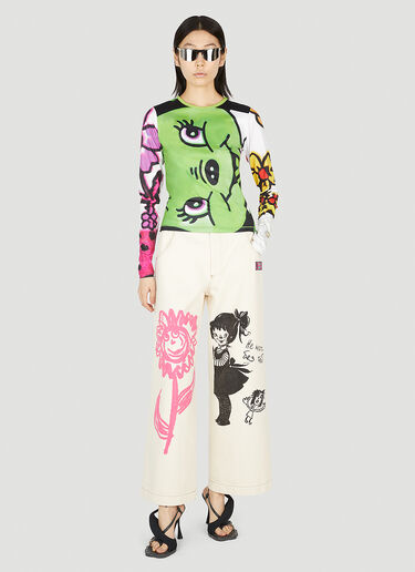 Graphic Print Jeans Chopova Lowena Graphic Print Jeans White cho0251007