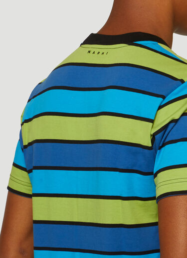 Marni Pack of Three Stripe T-Shirts Blue, Yellow and Green mni0147010