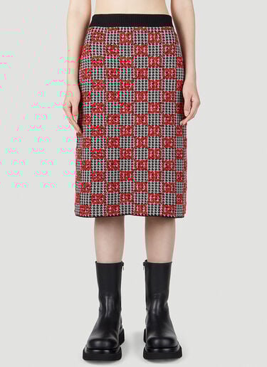 GG Houndstooth Skirt Gucci GG Houndstooth Skirt Red guc0251204