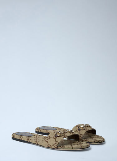Horsebit Slides Gucci Horsebit Slides Beige guc0261060