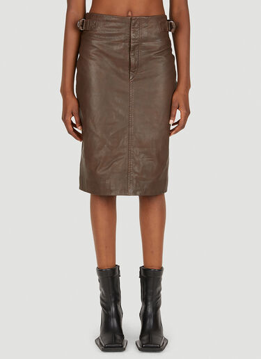 Isabel Marant Étoile Bertille Midi Skirt Brown ibe0249013