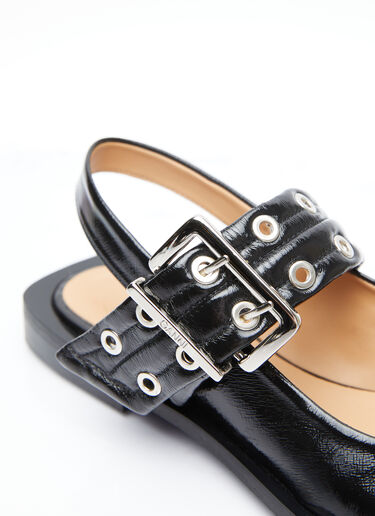 大搭扣平底芭蕾鞋 GANNI 大搭扣平底芭蕾鞋 黑色 gan0254035